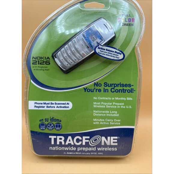 Nokia 2126 Tracfone Nationwide Prepaid Wireless Phone/Factory Sealed - Picture 1 of 7